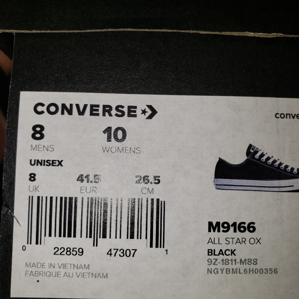 Custom Blinged Black Low Top Converse All Stars - Picture 7 of 8